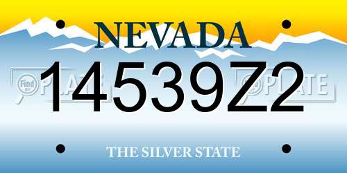 14539Z2 Nevada License Plate
