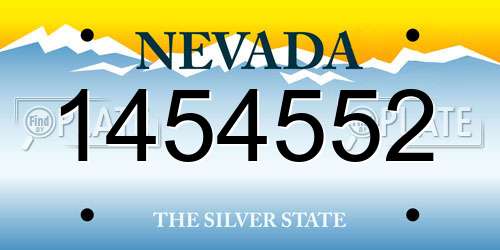 1454552 Nevada License Plate