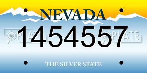 1454557 Nevada License Plate