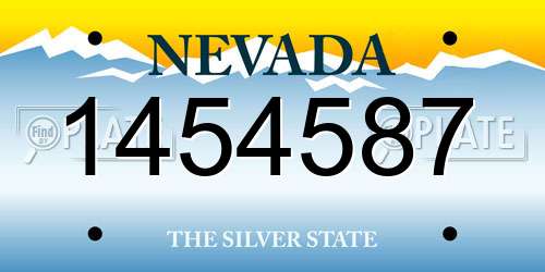 1454587 Nevada License Plate