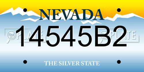 14545B2 Nevada License Plate