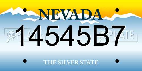 14545B7 Nevada License Plate