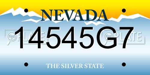 14545G7 Nevada License Plate