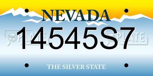 14545S7 Nevada License Plate