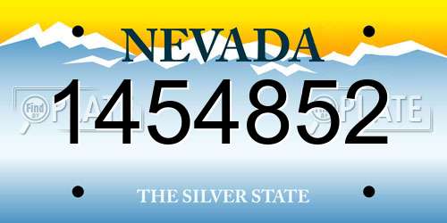 1454852 Nevada License Plate