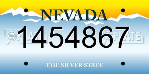 1454867 Nevada License Plate