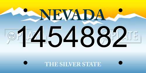 1454882 Nevada License Plate