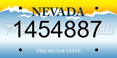 1454887 Nevada License Plate