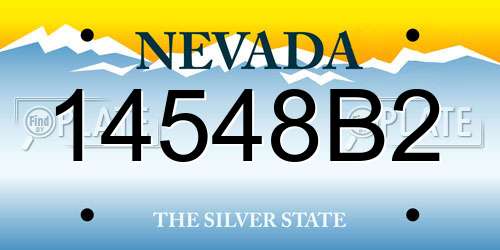 14548B2 Nevada License Plate