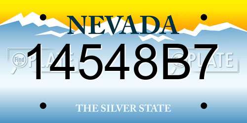 14548B7 Nevada License Plate