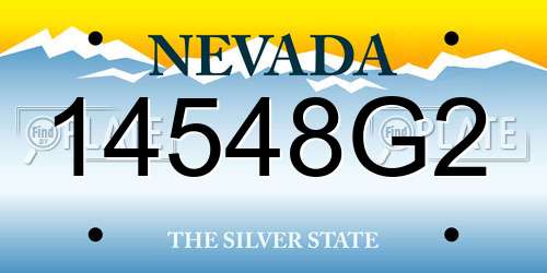 14548G2 Nevada License Plate