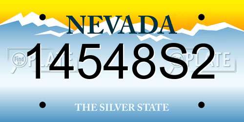14548S2 Nevada License Plate