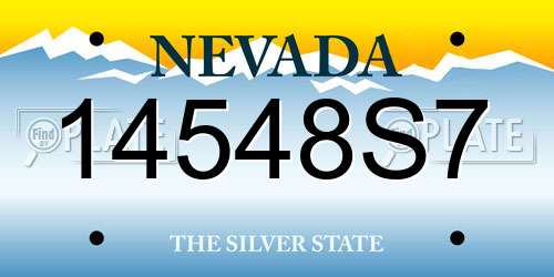 14548S7 Nevada License Plate
