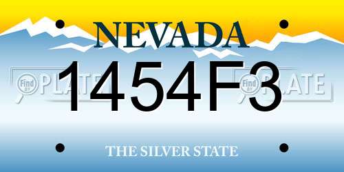 1454F3 Nevada License Plate