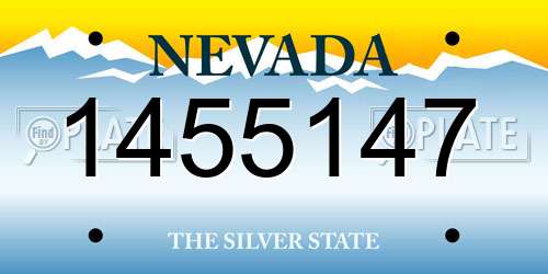 1455147 Nevada License Plate