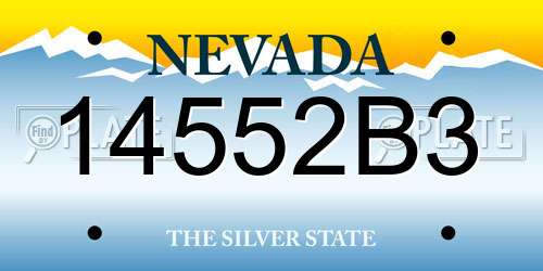 14552B3 Nevada License Plate