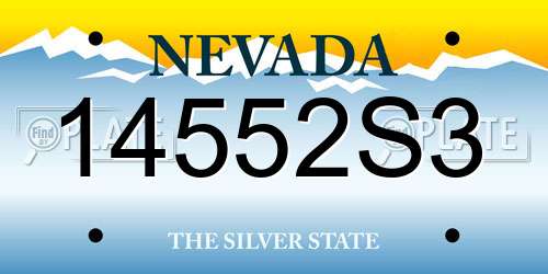 14552S3 Nevada License Plate