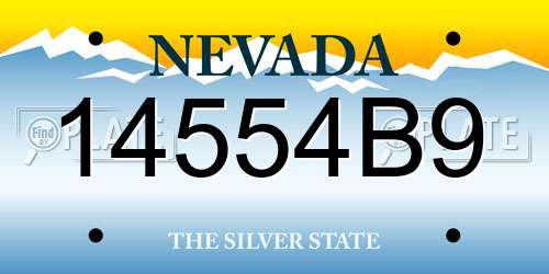 14554B9 Nevada License Plate