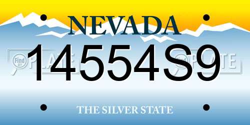 14554S9 Nevada License Plate