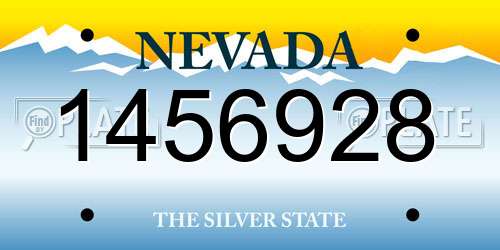 1456928 Nevada License Plate