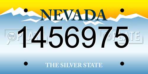1456975 Nevada License Plate