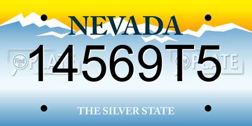 14569T5 Nevada License Plate