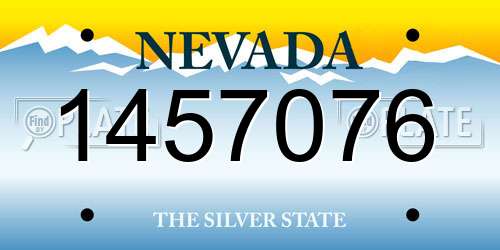 1457076 Nevada License Plate