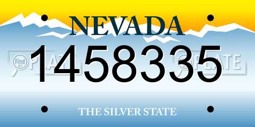 1458335 Nevada License Plate