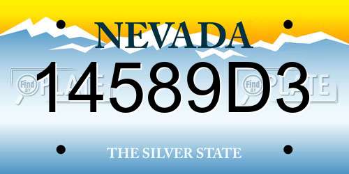 14589D3 Nevada License Plate
