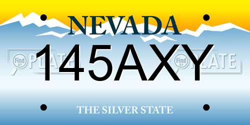 145AXY Nevada License Plate