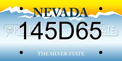 145D65 Nevada License Plate