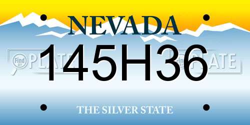 145H36 Nevada License Plate