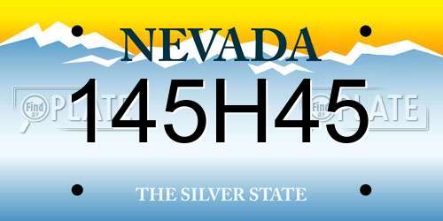 145H45 Nevada License Plate