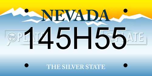 145H55 Nevada License Plate