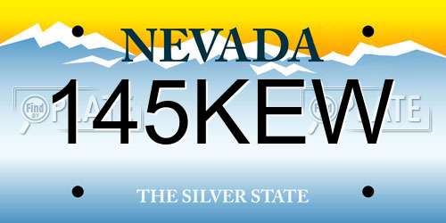 145KEW Nevada License Plate