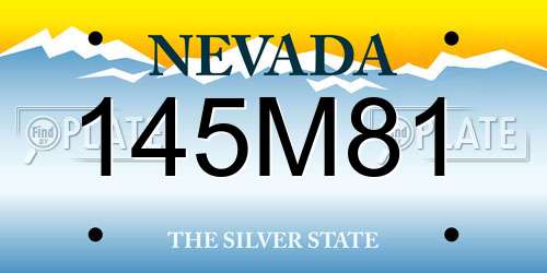 145M81 Nevada License Plate