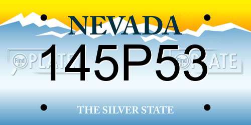 145P53 Nevada License Plate