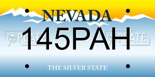 145PAH Nevada License Plate