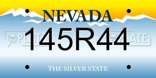 145R44 Nevada License Plate