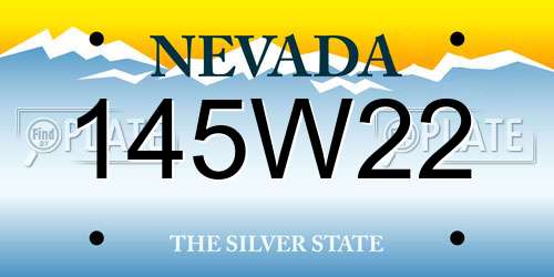 145W22 Nevada License Plate