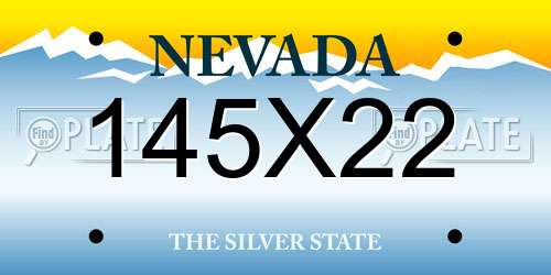 145X22 Nevada License Plate