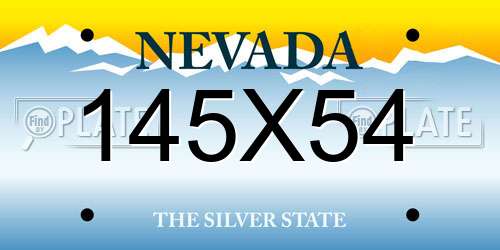 145X54 Nevada License Plate