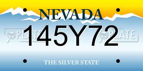 145Y72 Nevada License Plate