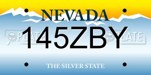 145ZBY Nevada License Plate