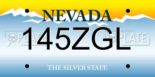 145ZGL Nevada License Plate