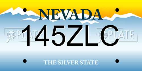 145ZLC Nevada License Plate