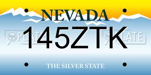 145ZTK Nevada License Plate