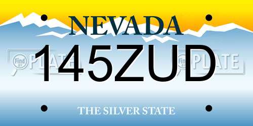 145ZUD Nevada License Plate