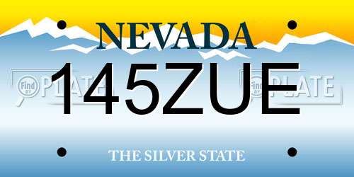 145ZUE Nevada License Plate
