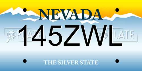 145ZWL Nevada License Plate